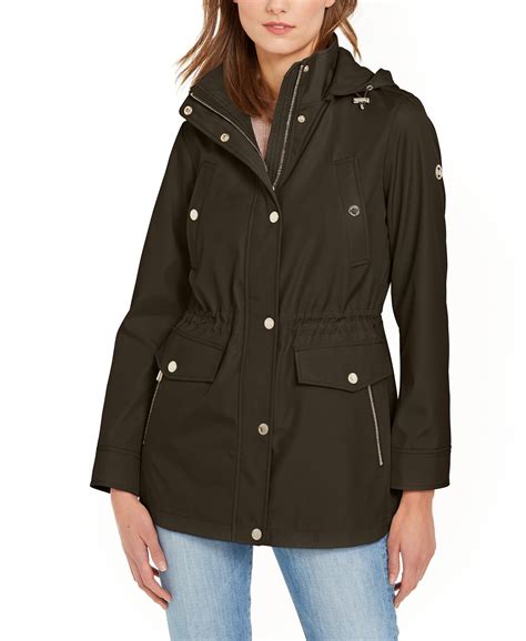 michael kors jacket women green|michael kors anorak jacket women.